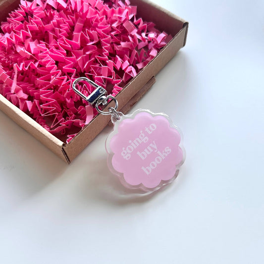 Going To Buy Books | Keyring Cute Reading Bookworm Gift