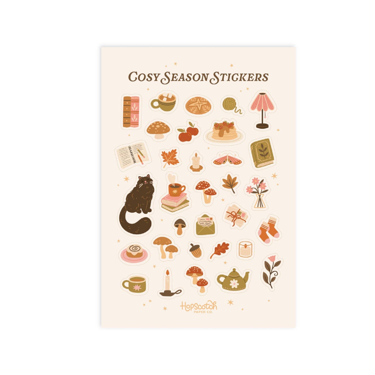 Cosy Season Journal Sticker Sheet | Book Gifts
