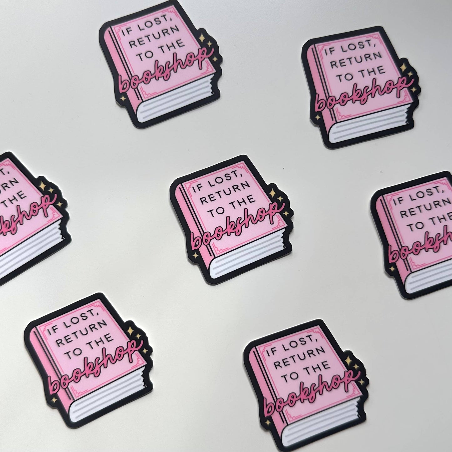 Return To Bookshop Sticker | Cute Pink Bookish Gift