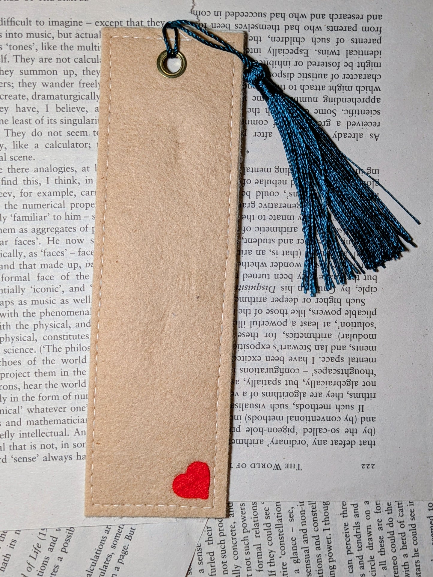 Shhh 3D Felt Handmade Tassel Bookmark | Quiet Reading Time Gift