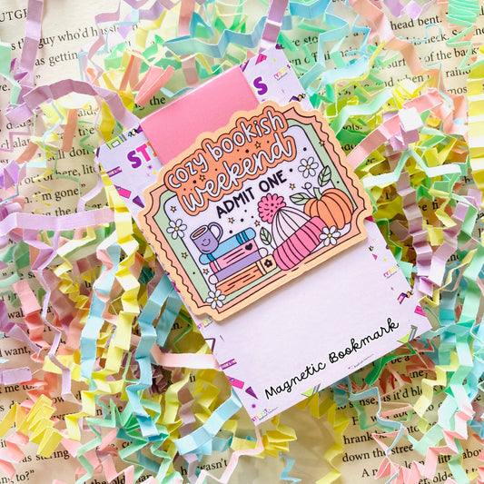 Cozy Bookish Weekend Magnetic Bookmark | Bookmark Gift for Book Lovers