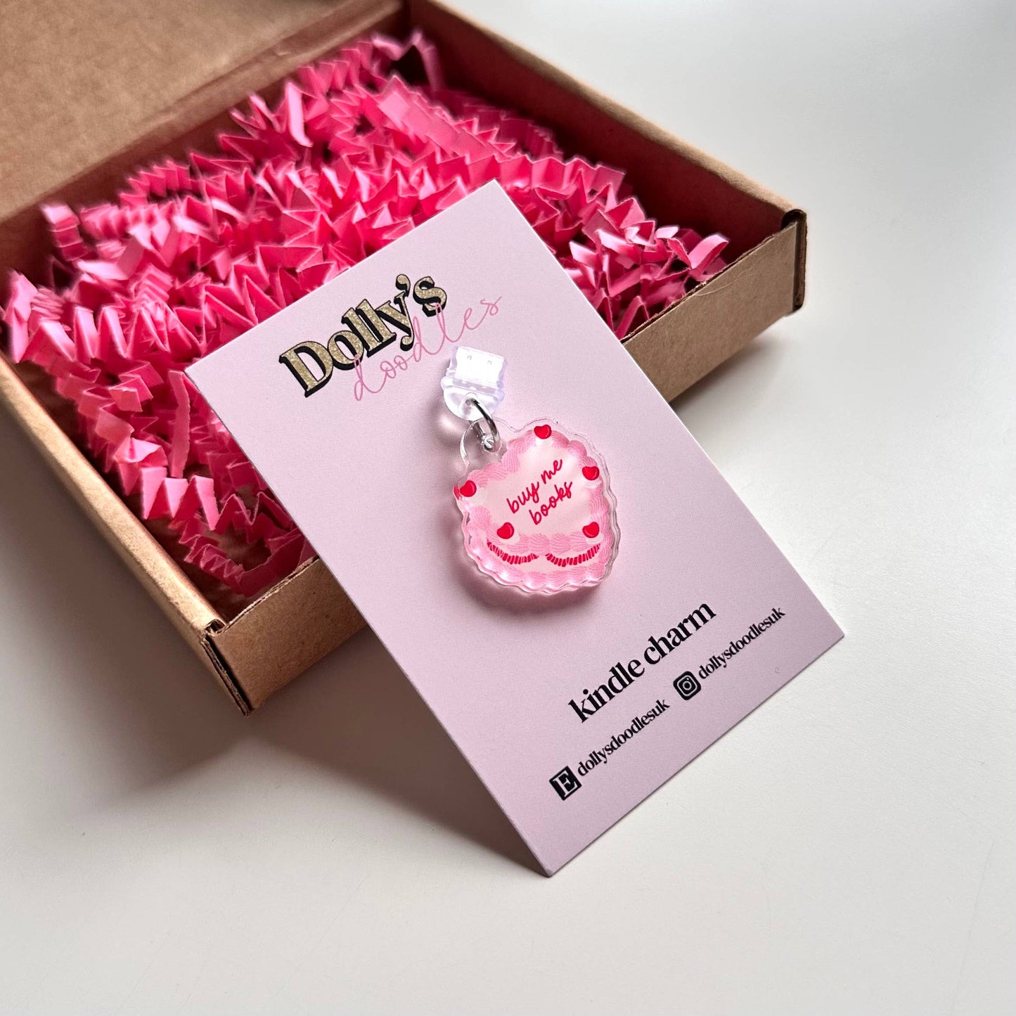 Kindle Charm - Buy Me Books Retro Cake Reading Gift