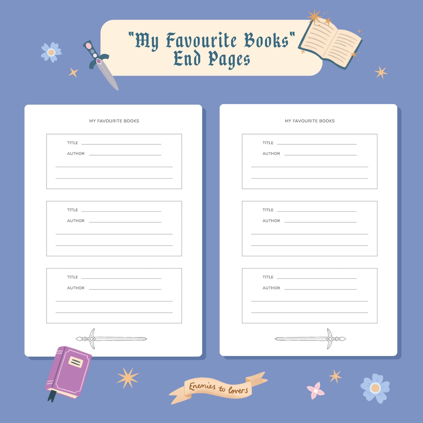 Reading Journal Dragon, Cosy Quest, Fantasy | 50 Page Book Reading Journal