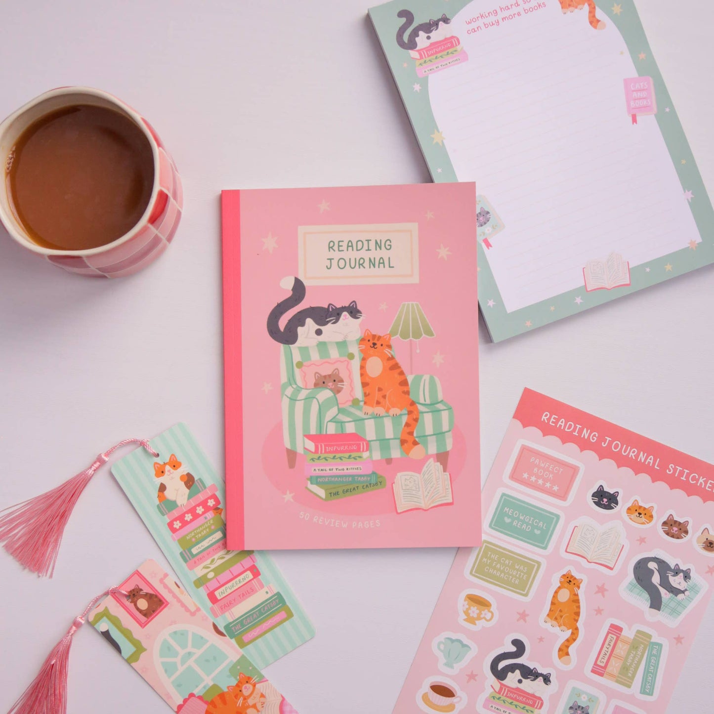 Cat Books Notepad | Literature Stationery Gifts