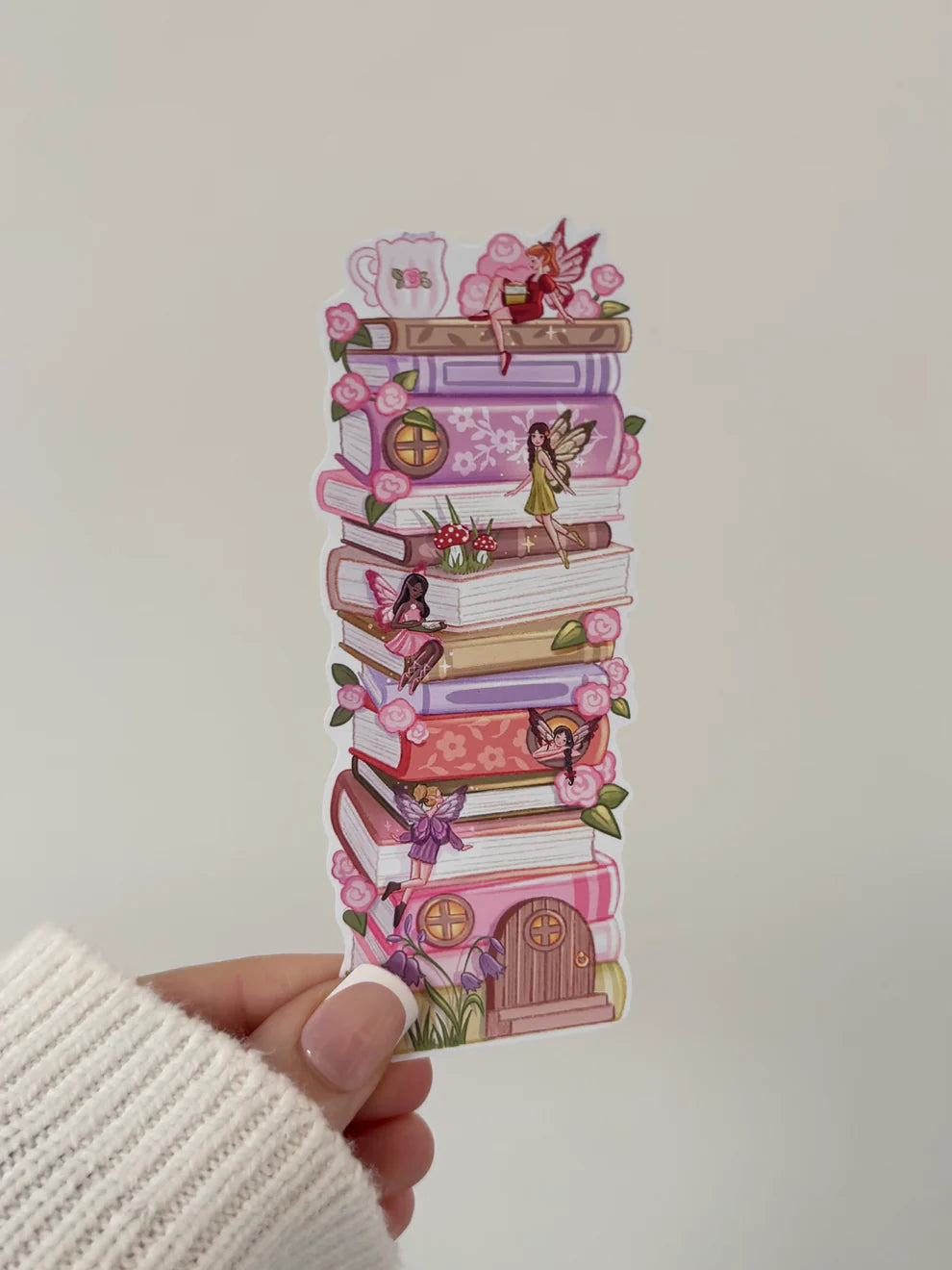 Fairy Bookstack Sticker | Matte Vinyl Sticker for Fantasy Lovers