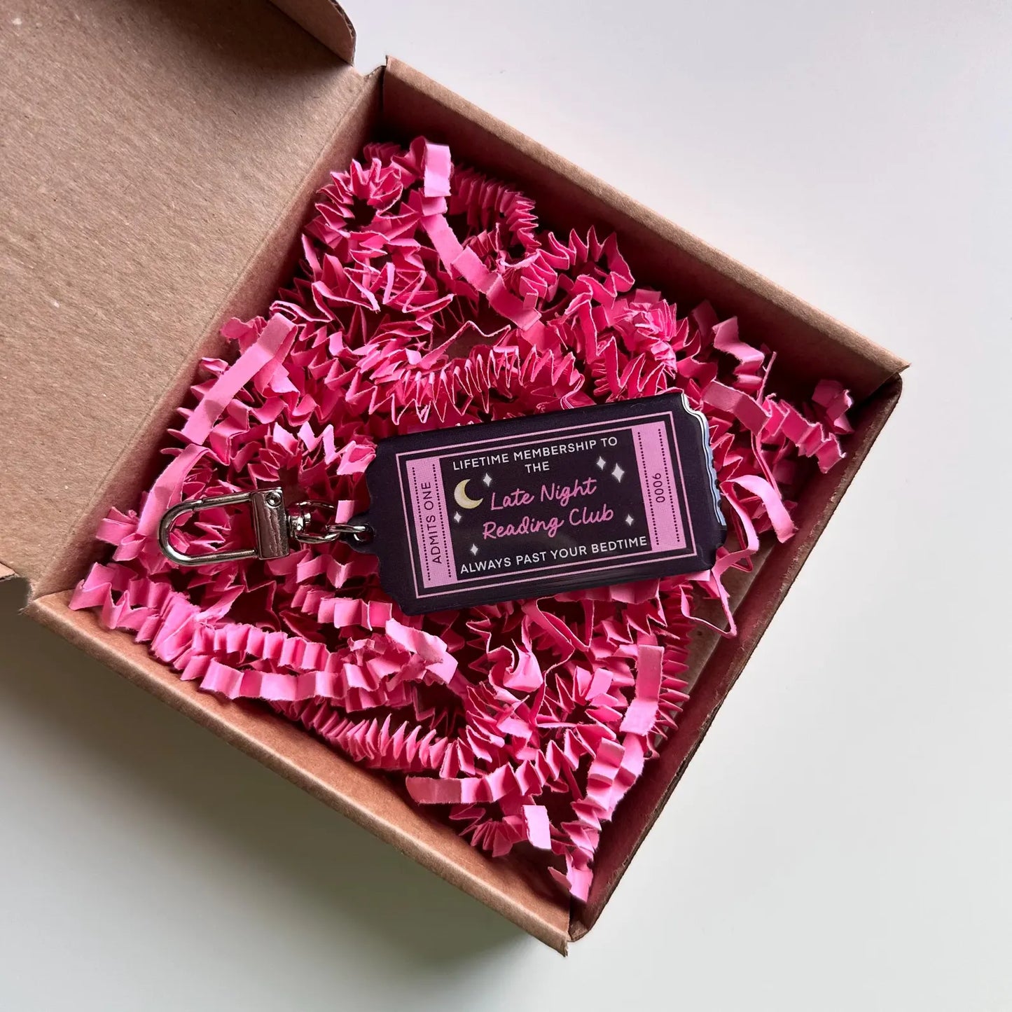 Late Night Reading Club Keyring | Book Club Bookworm Gift
