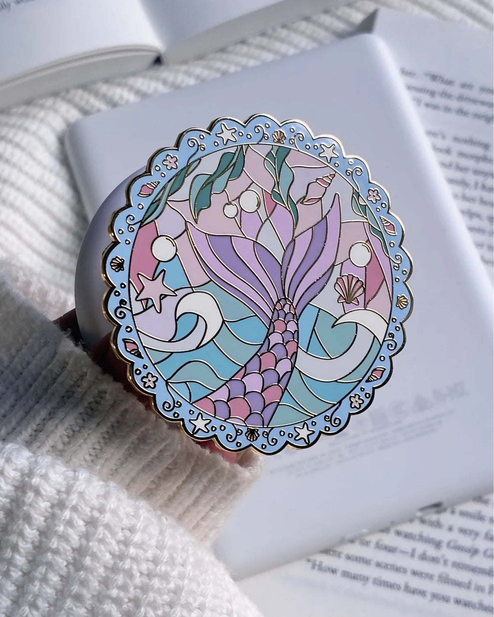 Pink Mermaid E-Reader Grip | Reader Gift Kindle Accessory