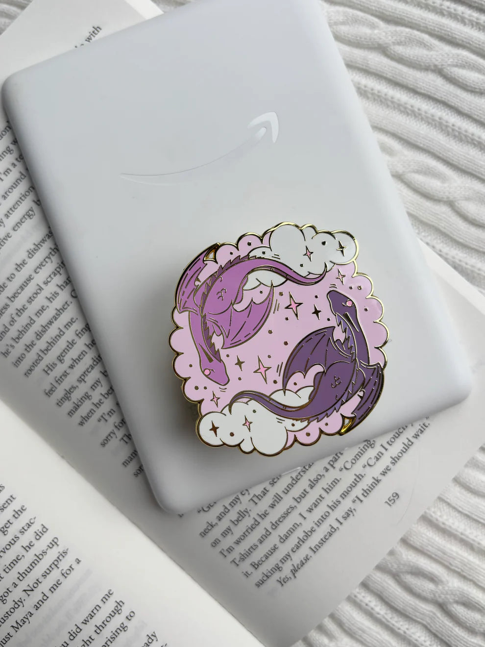 Pink Dragon E-Reader Grip | Reader Gift Accessory