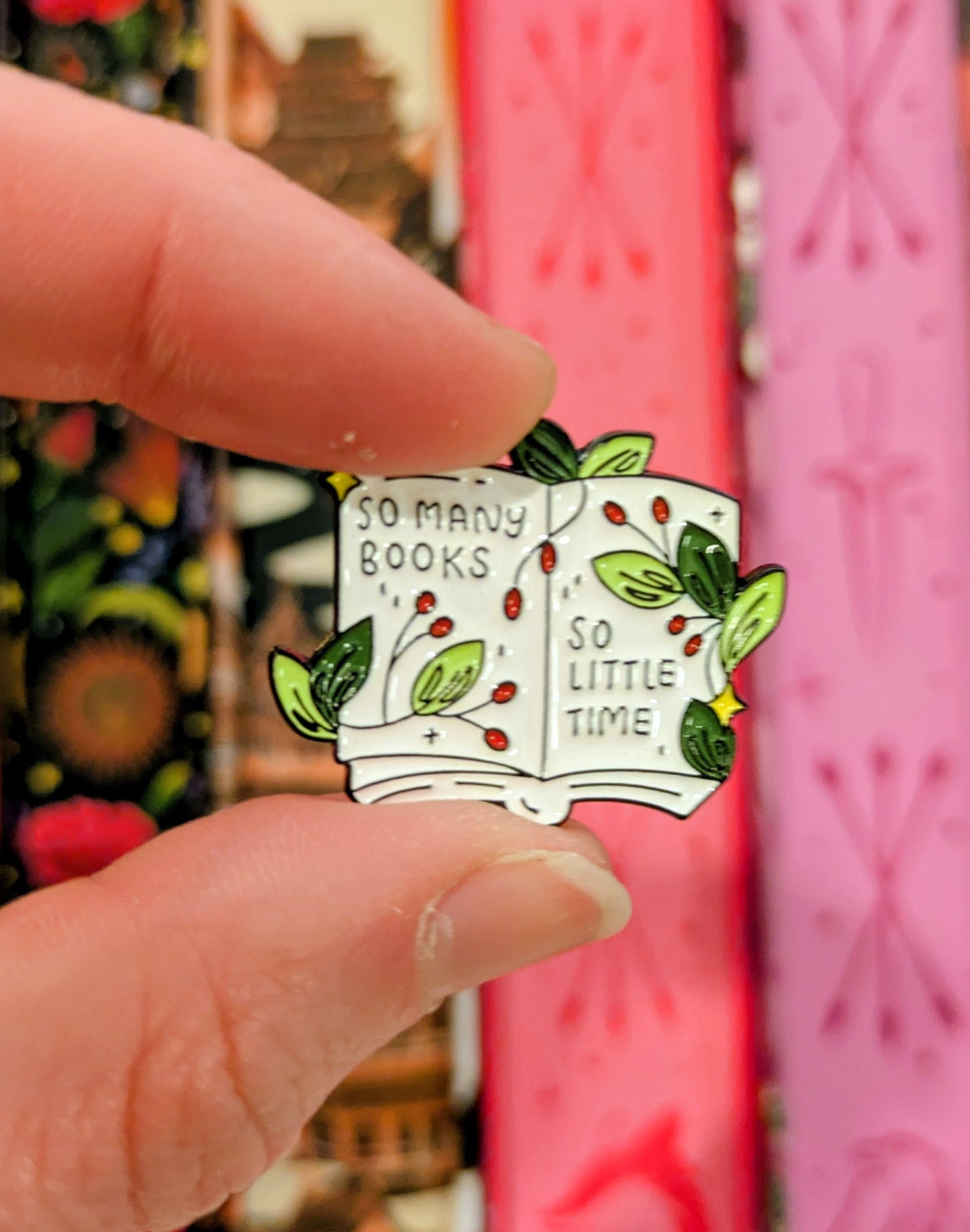 So Many Books So Little Time Badge | Enamel Pin for Book Lovers & Readers