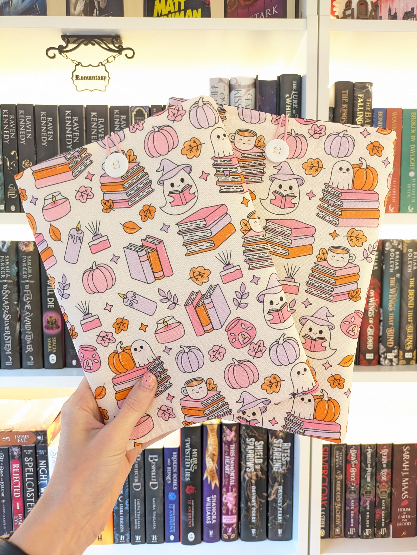Autumn Ghost and Pumpkin Book/Kindle Sleeve | Padded Protective Sleeve for E-reader or Book