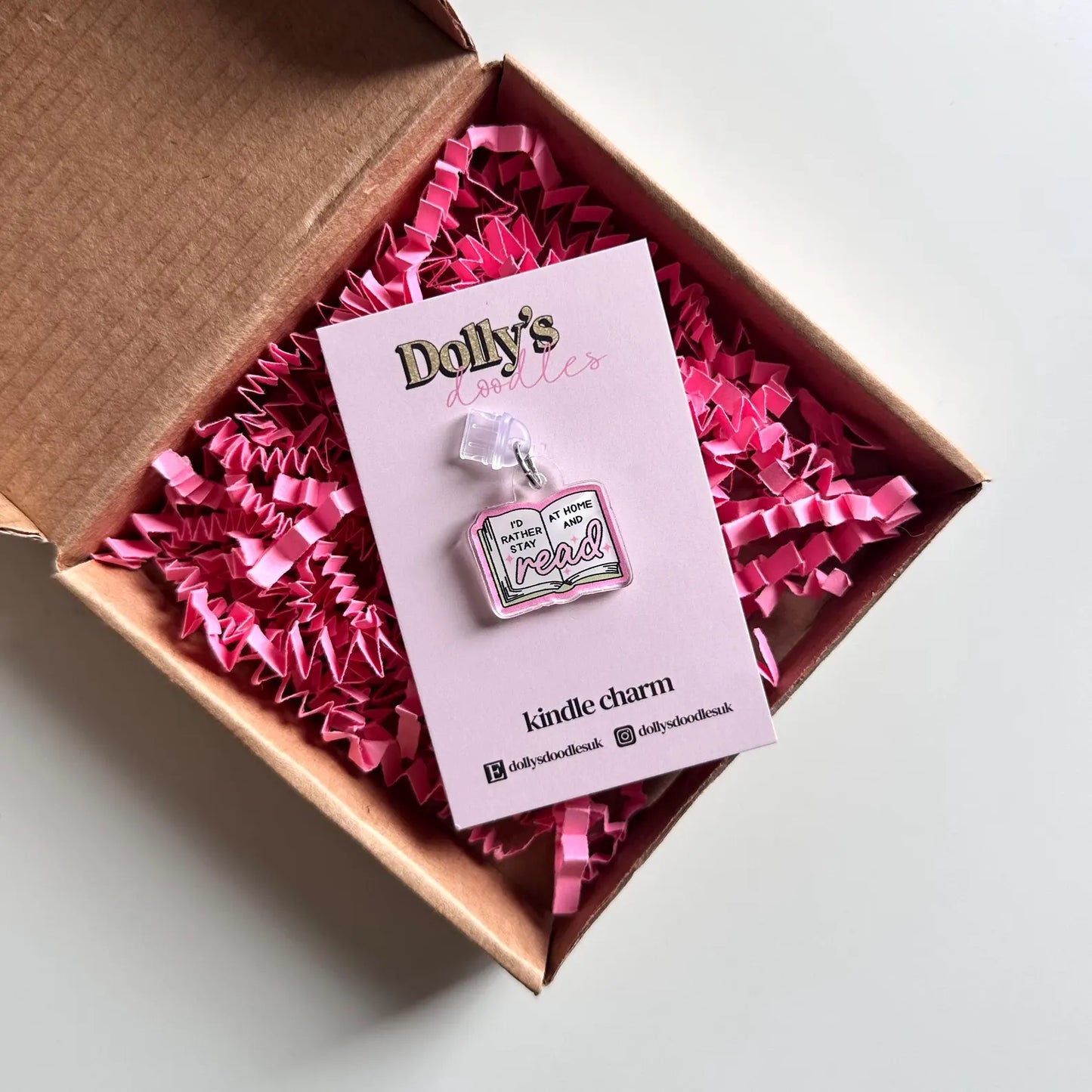Stay Home And Read Kindle Charm | Book Club Reading Gift