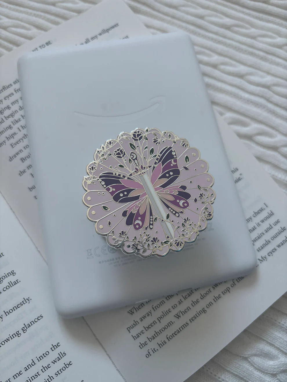 Butterfly Sword E-Reader Grip | Reader Gift Accessory