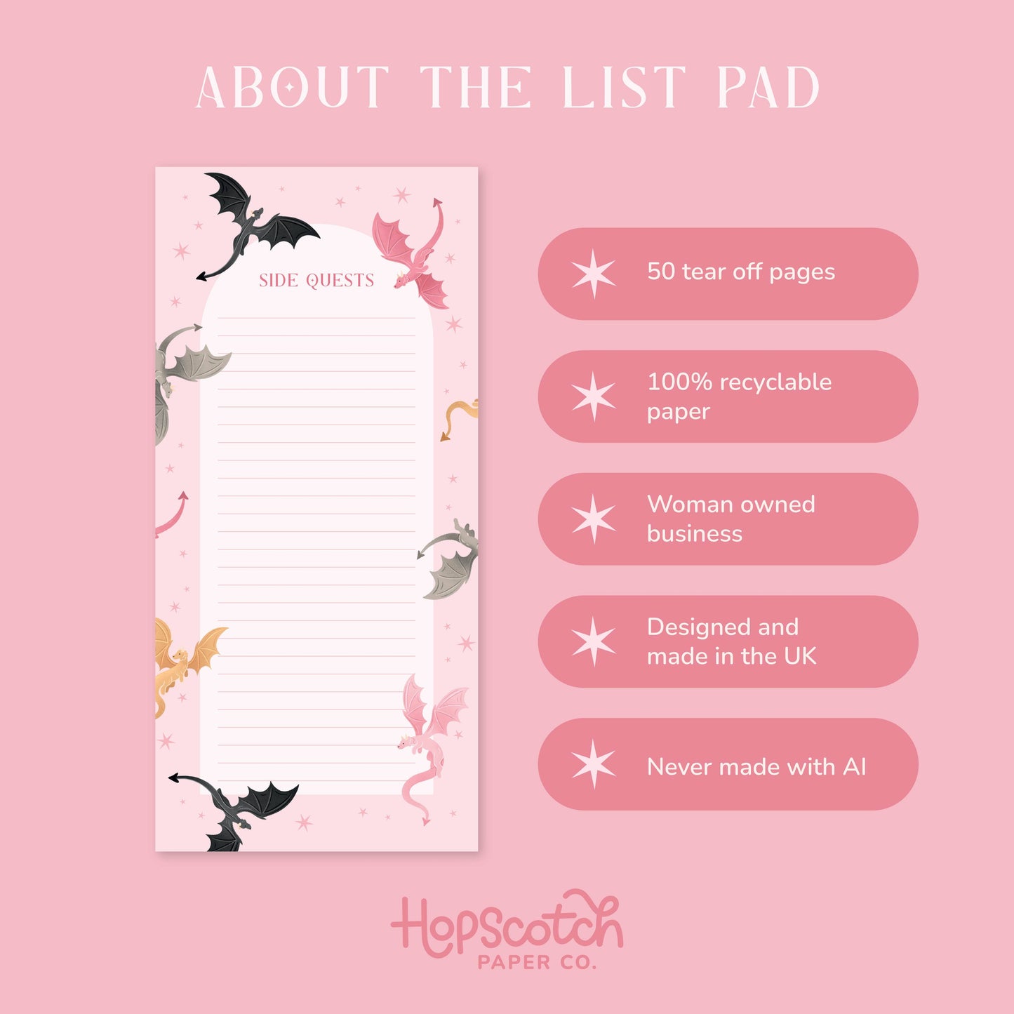 Side Quests List Pad | Fantasy Stationery Gifts