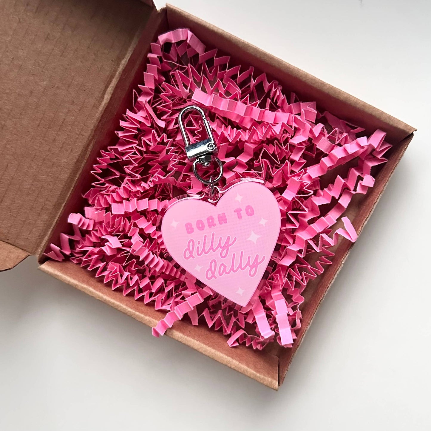 Born To Dilly Dally Keyring | Funny Cute Pink Gift