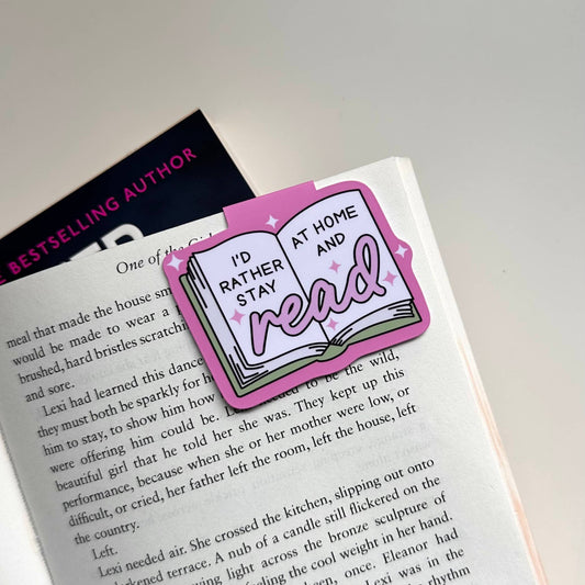 I’d Rather Stay at Home and Read | Magnetic Bookmark Cosy Reading Gift