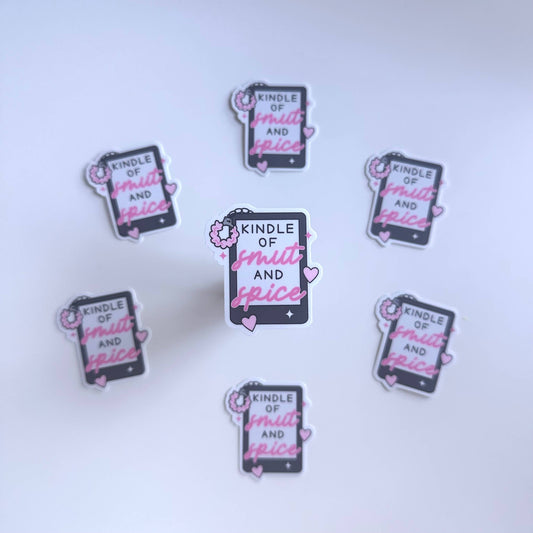 Kindle Of Smut And Spice Sticker | Spicy Romance Reading Gift