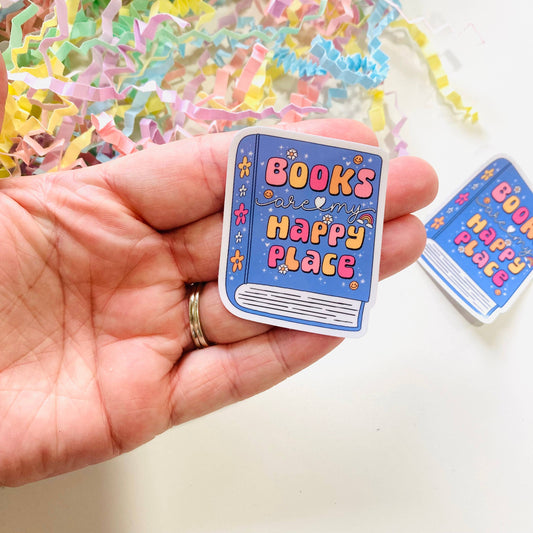 Books Are My Happy Place Sticker | Reading Book Club Gift