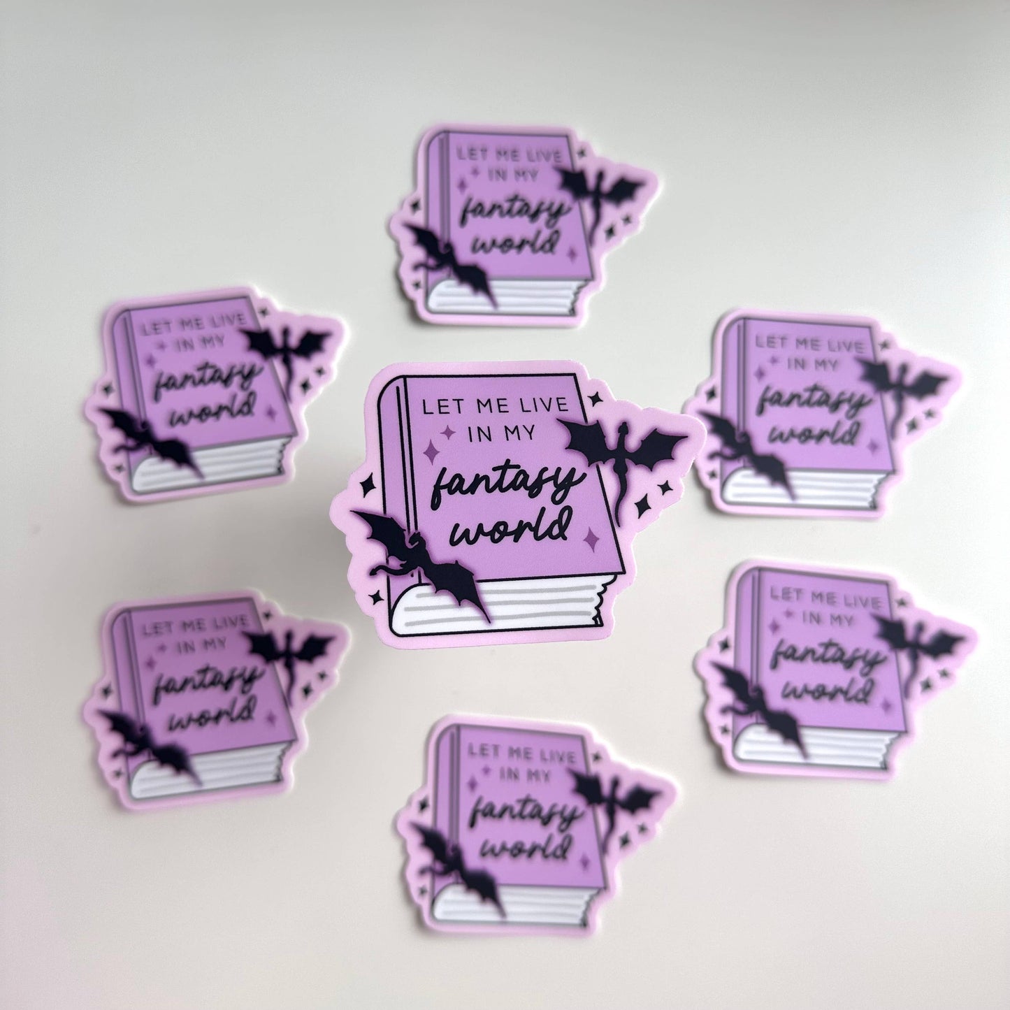 Matte Sticker | Fantasy World Dragon Reading Club Book Lover