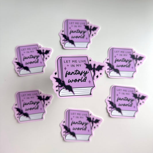 Matte Sticker | Fantasy World Dragon Reading Club Book Lover