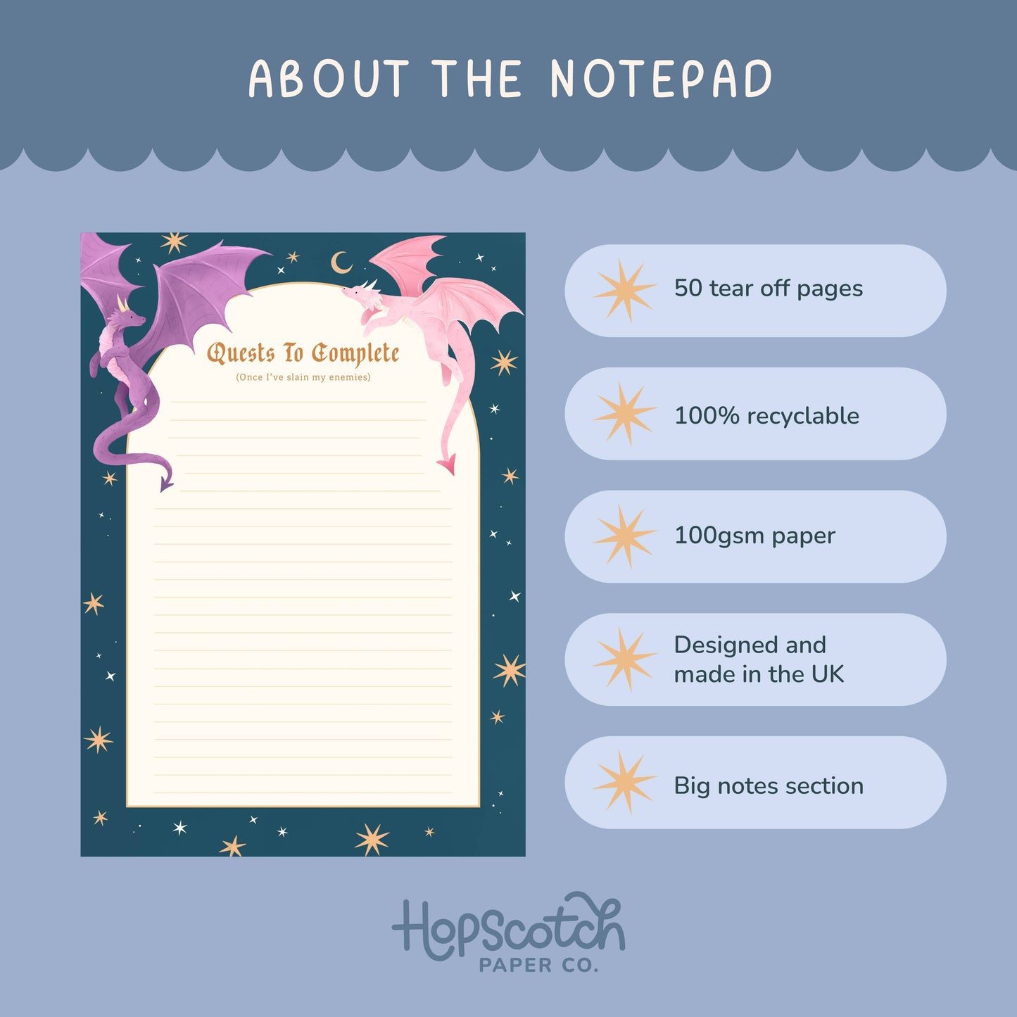 Dragon Notepad | Literature Stationery Gifts, Fantasy Books