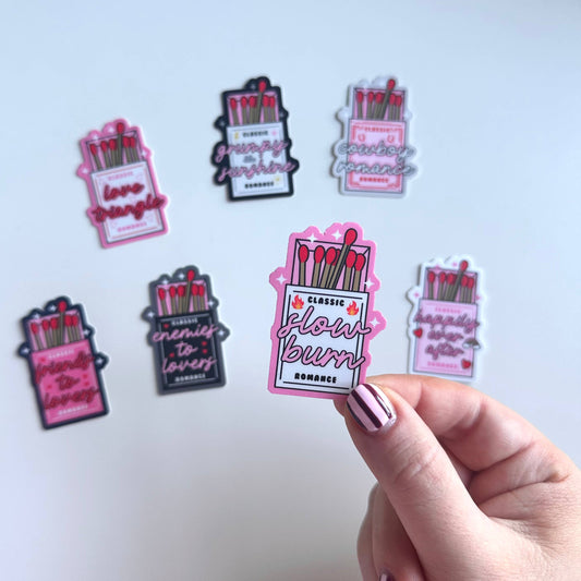 Slow Burn Matchbox Sticker | Romance Reading Book Club