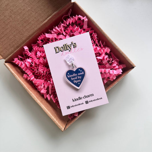 Kindle and Bed By 9pm | Navy Pink Kindle Charm Gift