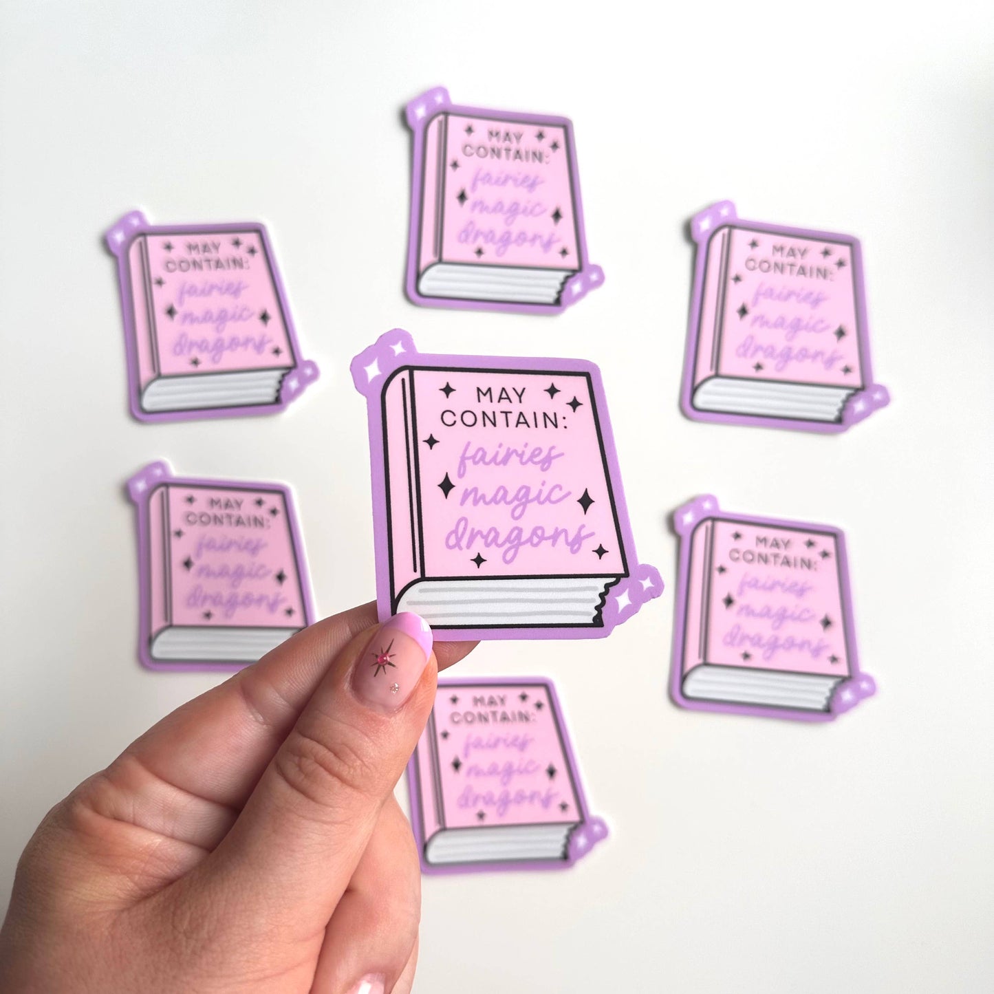 May Contain: Fairies Magic Dragon Matte Sticker | Reading Club Book Lover Gift