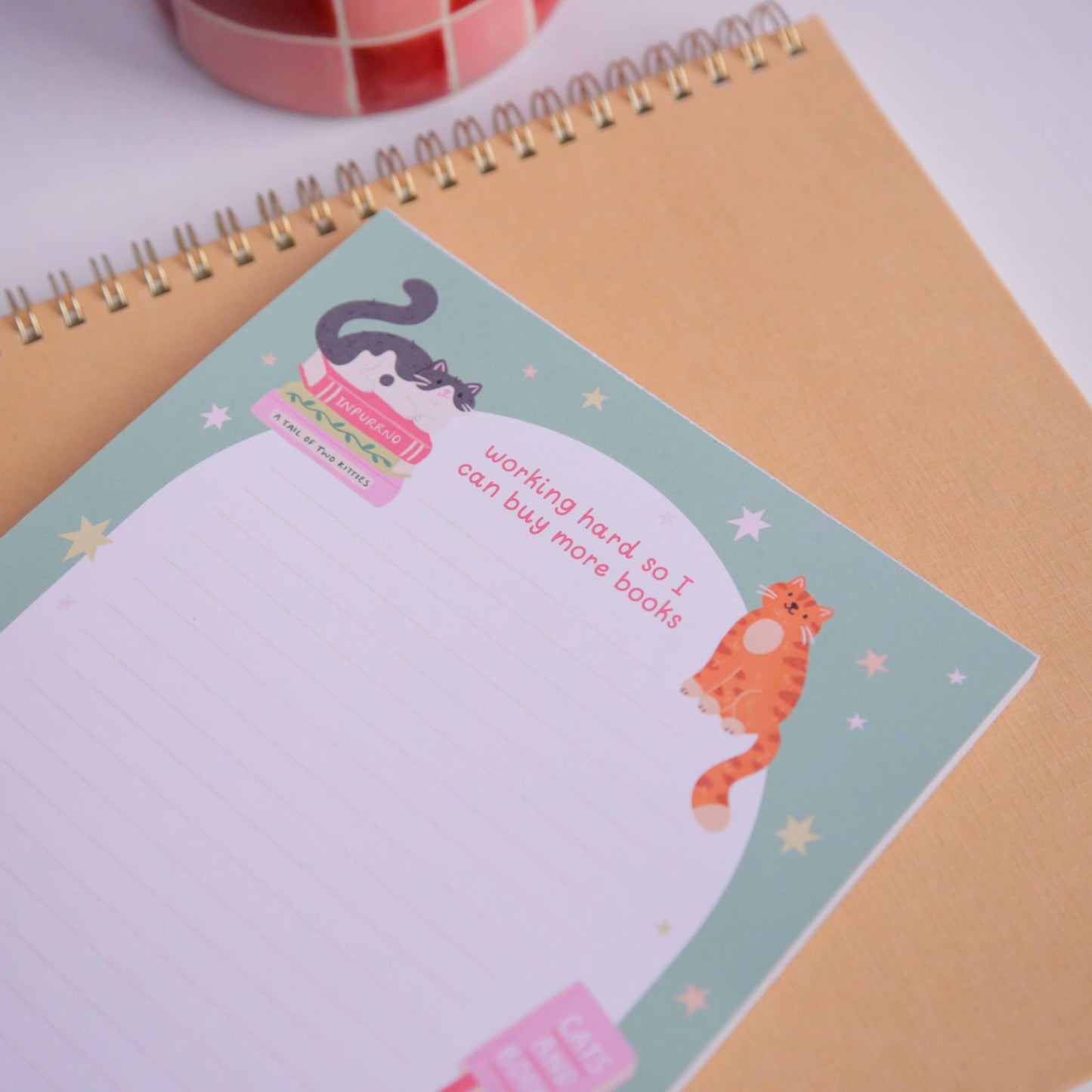 Cat Books Notepad | Literature Stationery Gifts