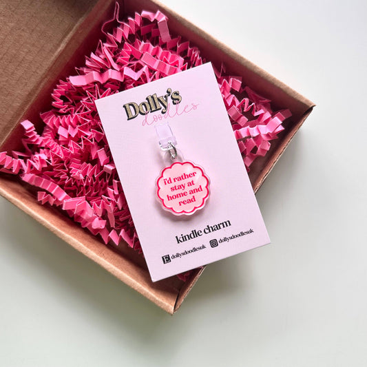 Stay Home And Read Kindle Charm | Book Club Reading Gift