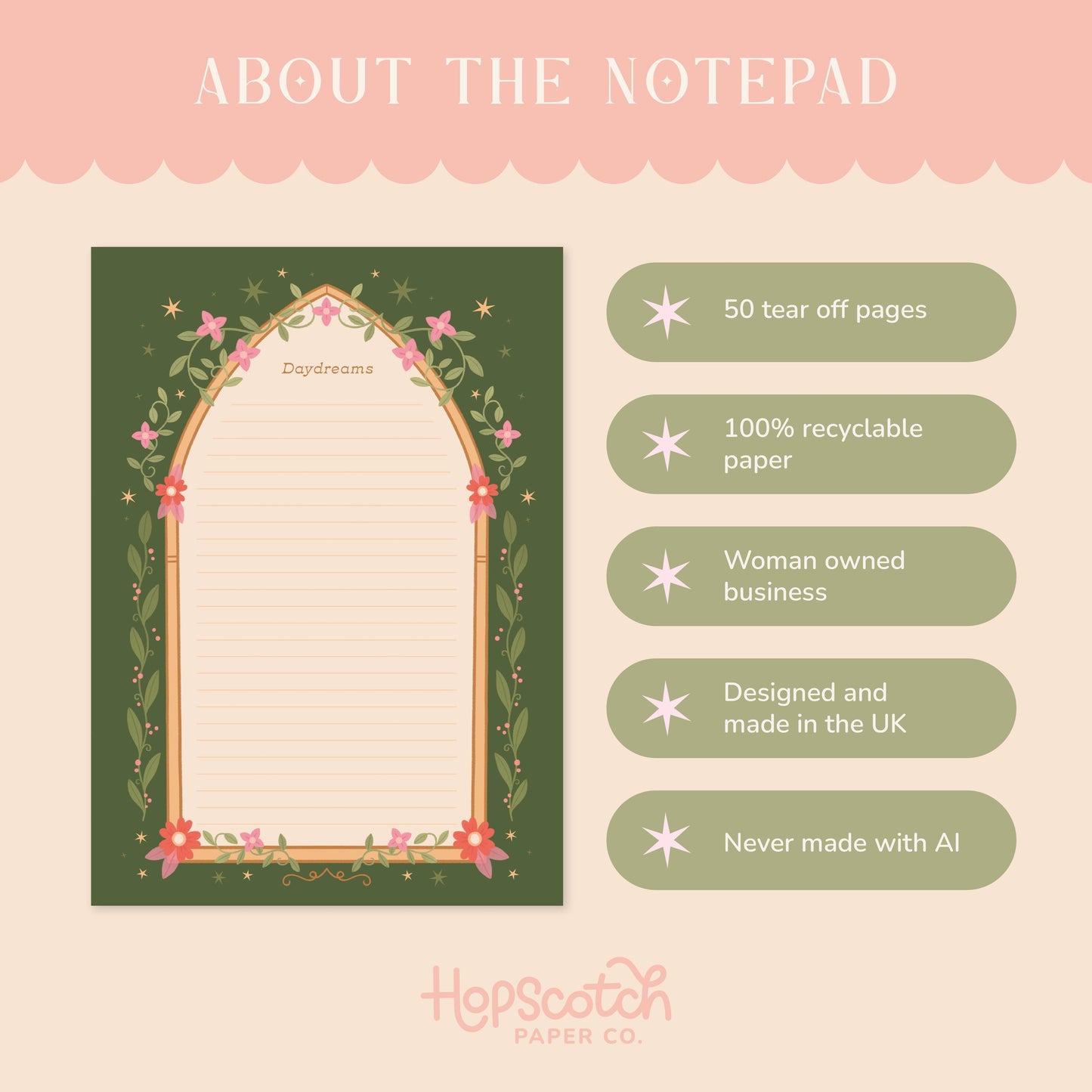 Daydreams Notepad | Fantasy Book Stationery Gifts