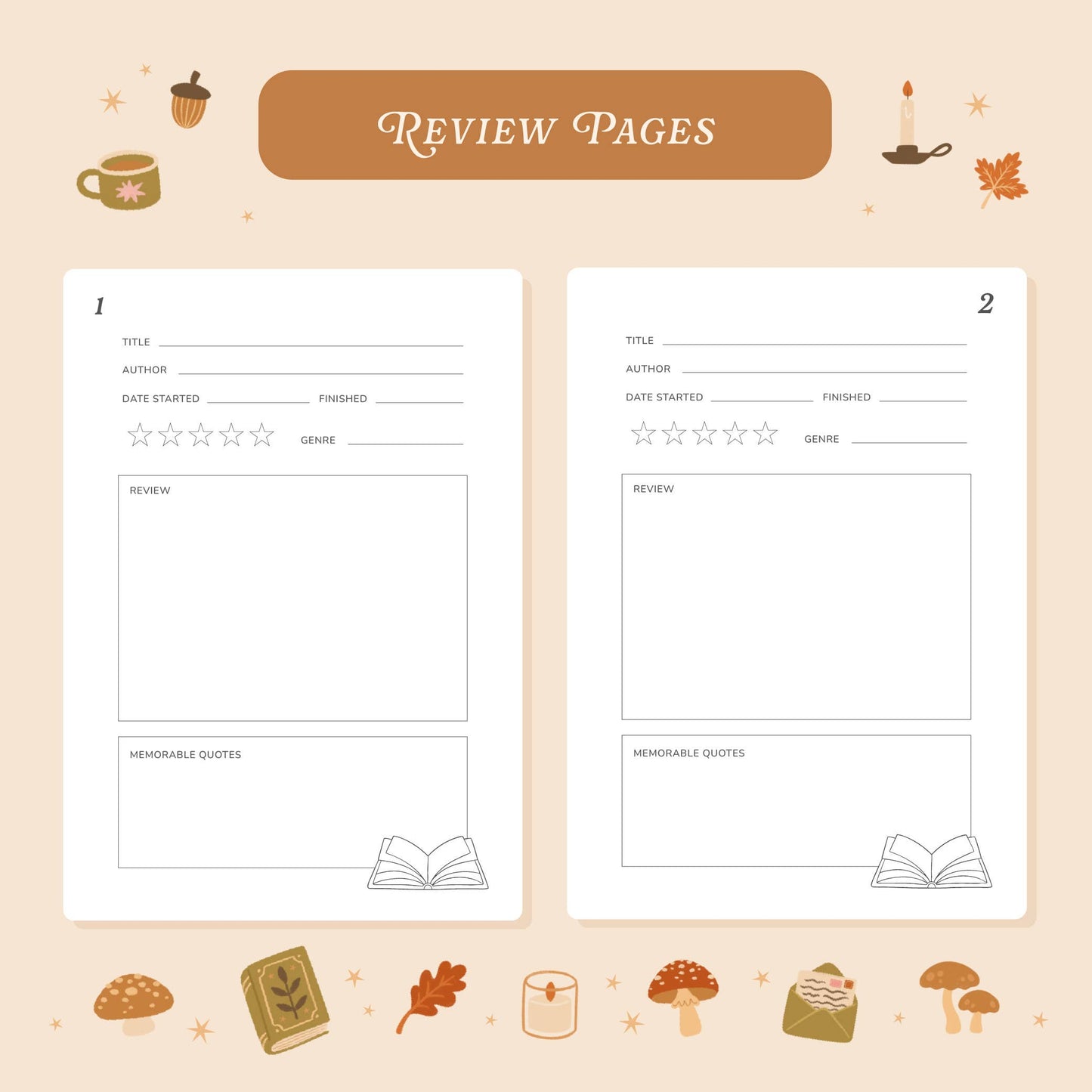 Cosy Season Reading Journal | Book Review Notebook