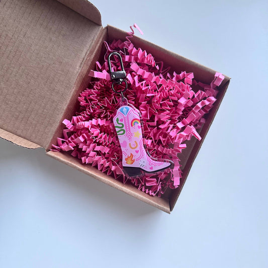 Cowgirl Boot Keyring | Cowboy Romance Book Lover Gift