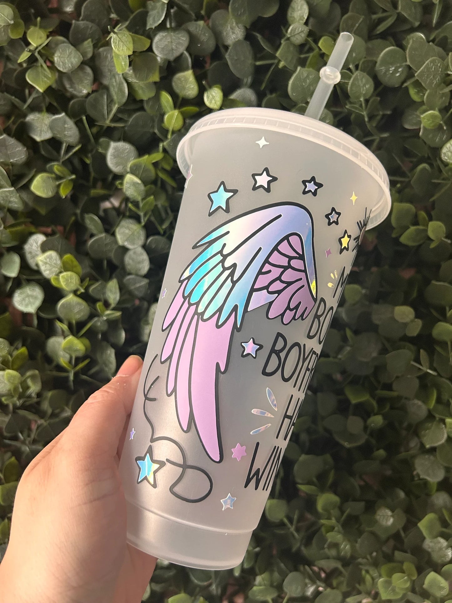 My Book Boyfriend Has Wings Cold Cup | Reusable Cosy Reader Cup