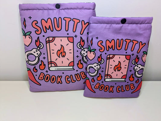 Smutty Book Club Book Sleeve | Padded Book Protector for Paperback, Hardback & Kindle