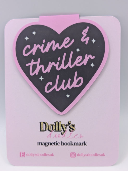 Crime and Thriller Club Magnetic Bookmark for Readers | Cute, Practical & Book-Lover Approved