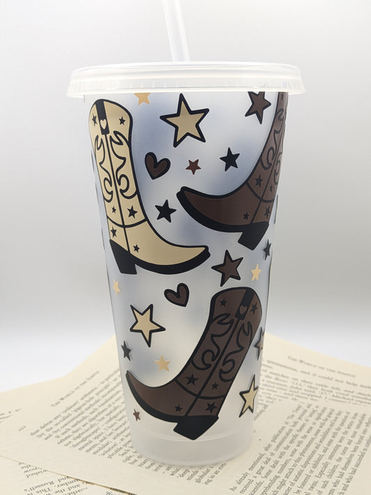Cowgirl Boots Cold Cup | Reusable Cosy Reader Cup