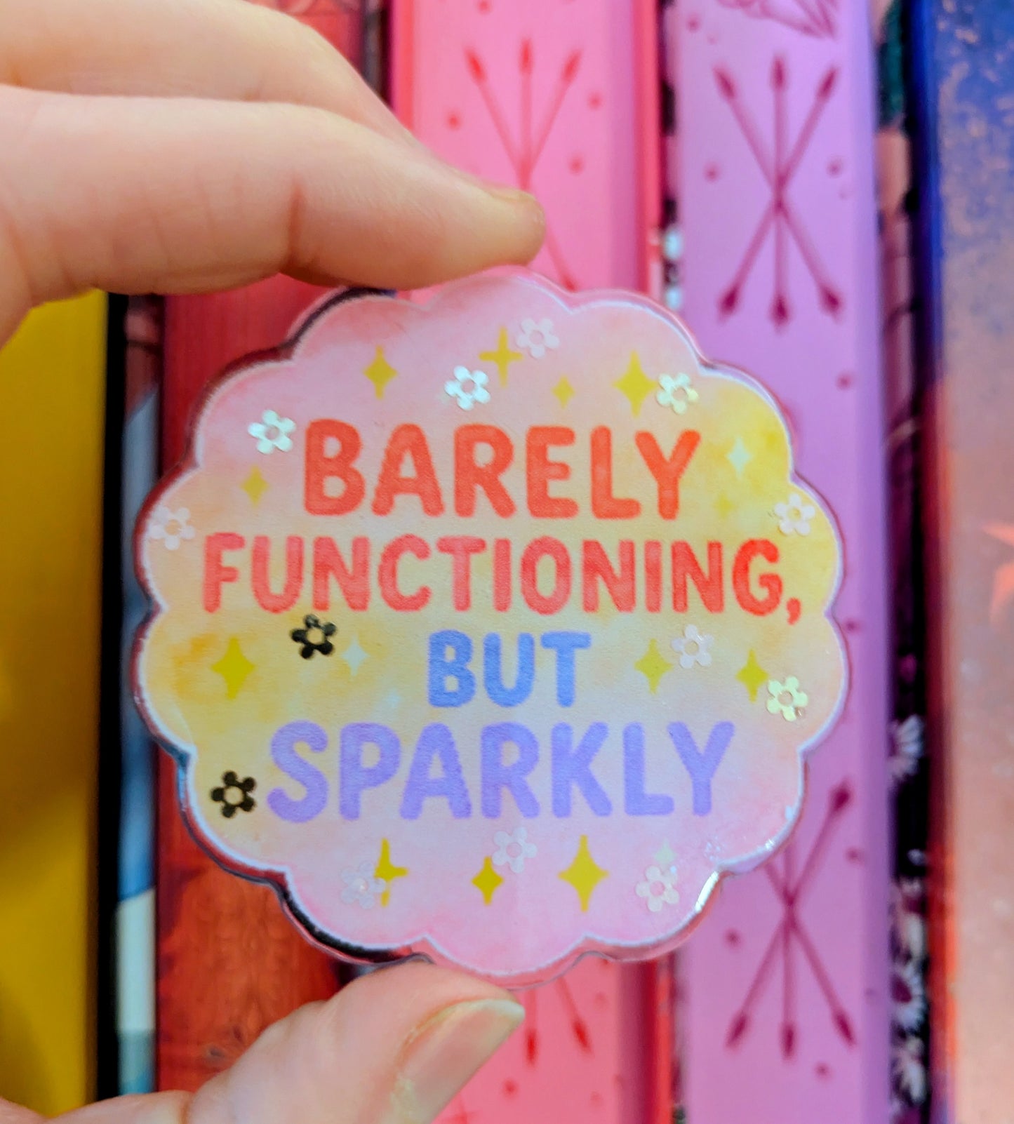 Barely Functioning but Sparkly Funny Kindle/Phone Grip | Reader Gift Accessory