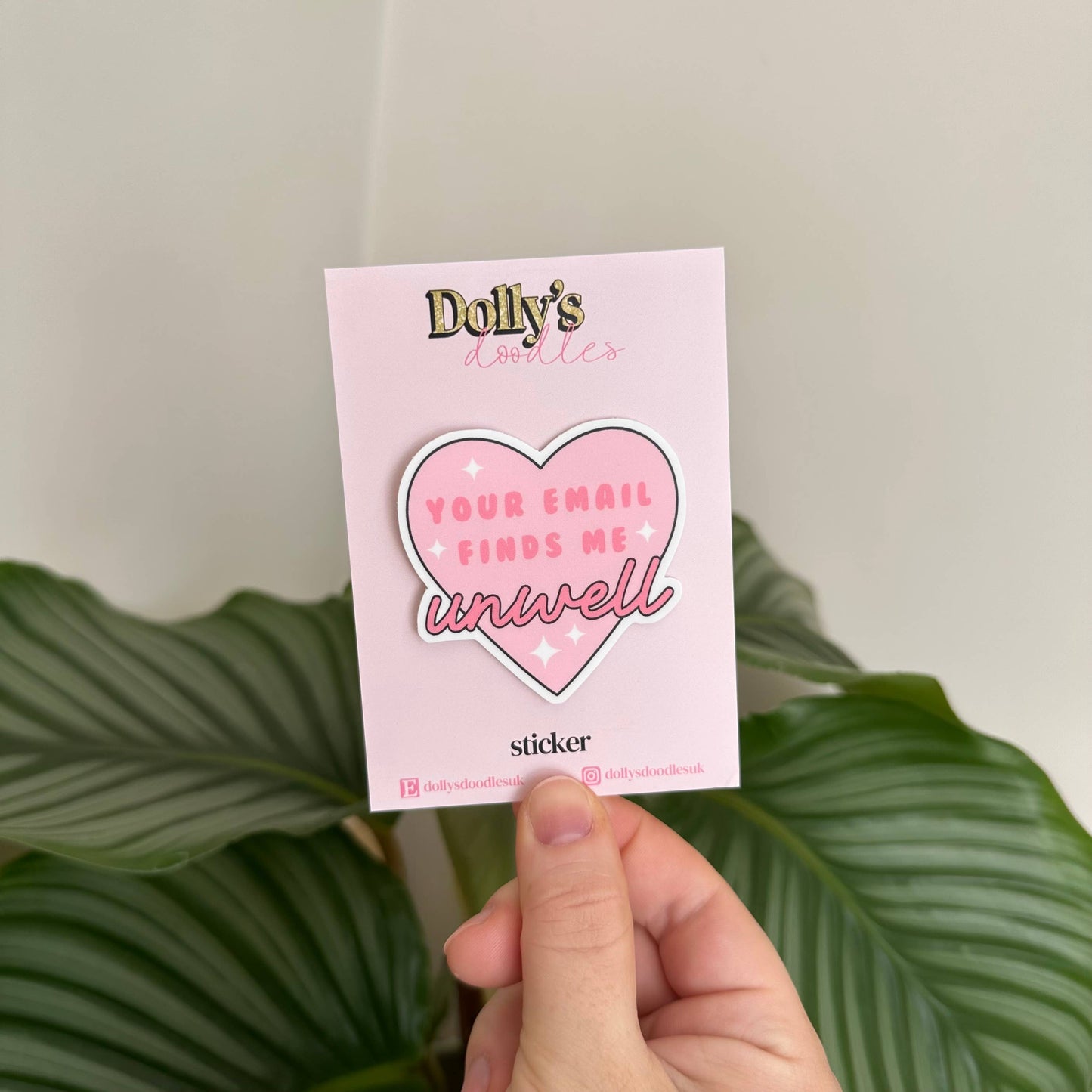 Your Email Finds Me Unwell Matte Sticker | Funny Pink Work Gift