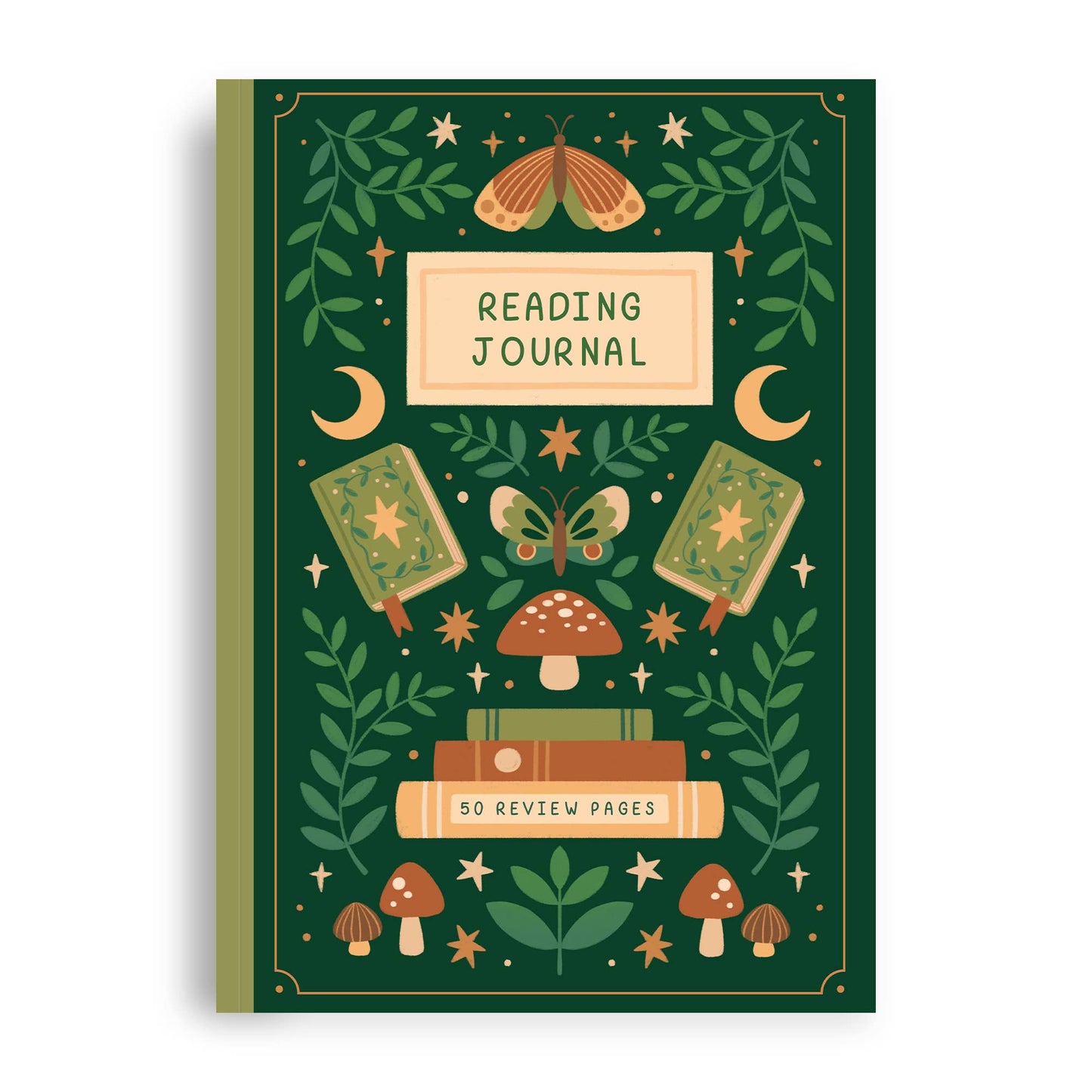 Reading Journal Fantasy Forest Cottagecore | 50 Page Book Review Reading Journal