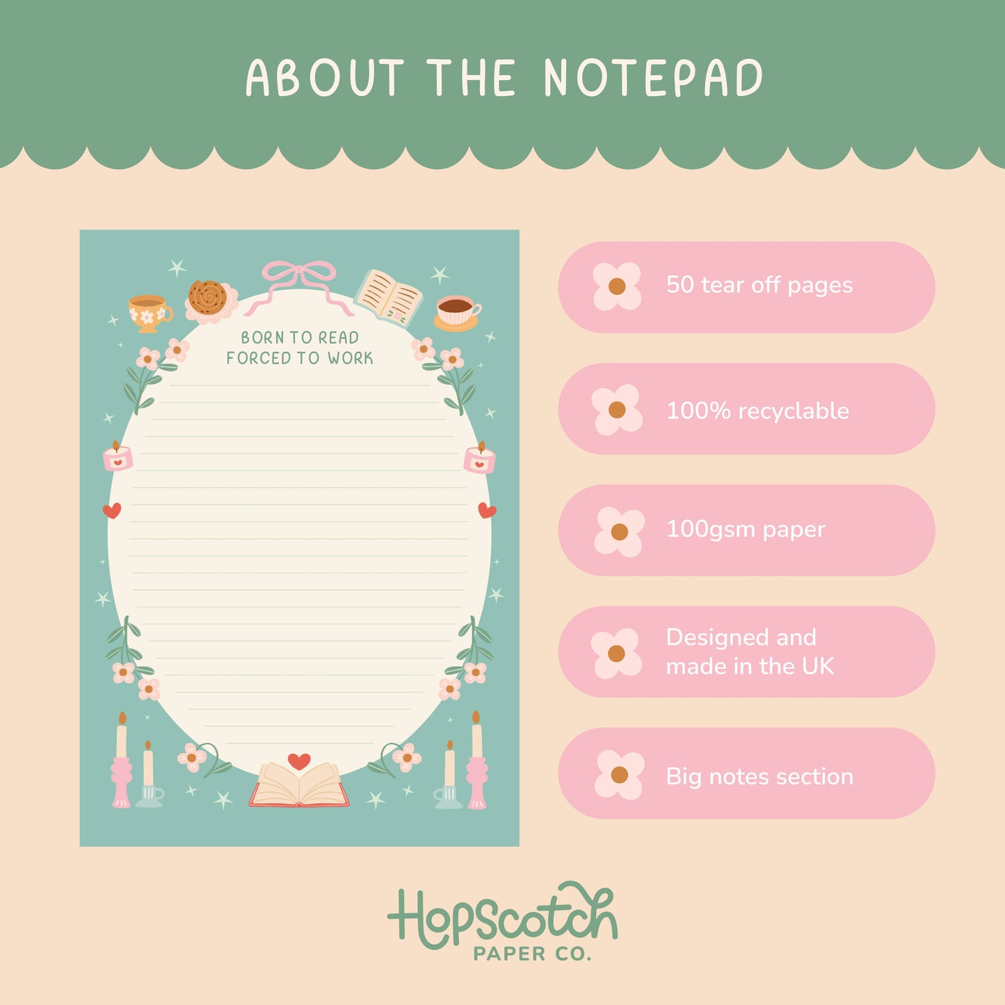 Born To Read Notepad | Literature Stationery Gifts