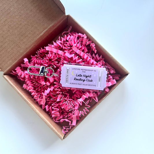 Late Night Reading Club Keyring | Book Club Bookworm Gift