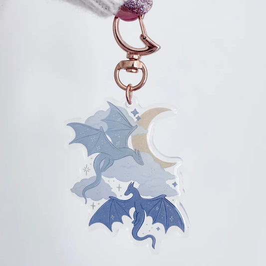 Cloud Dragons Keyring | Fantasy Lover Reading Gift