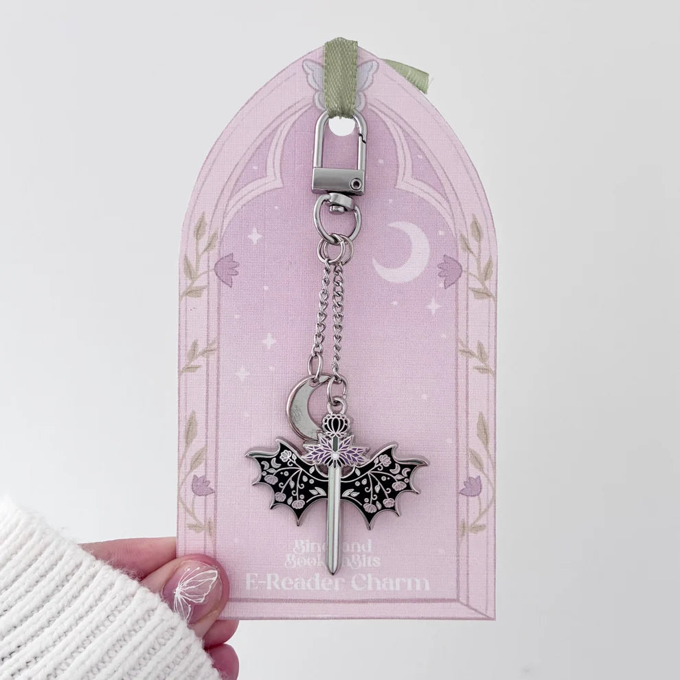 Darkbloom Dragon Wings E-Reader Charm | Fantasy Reader Kindle Charm Gift
