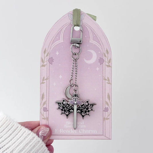 Darkbloom Dragon Wings E-Reader Charm | Fantasy Reader Kindle Charm Gift