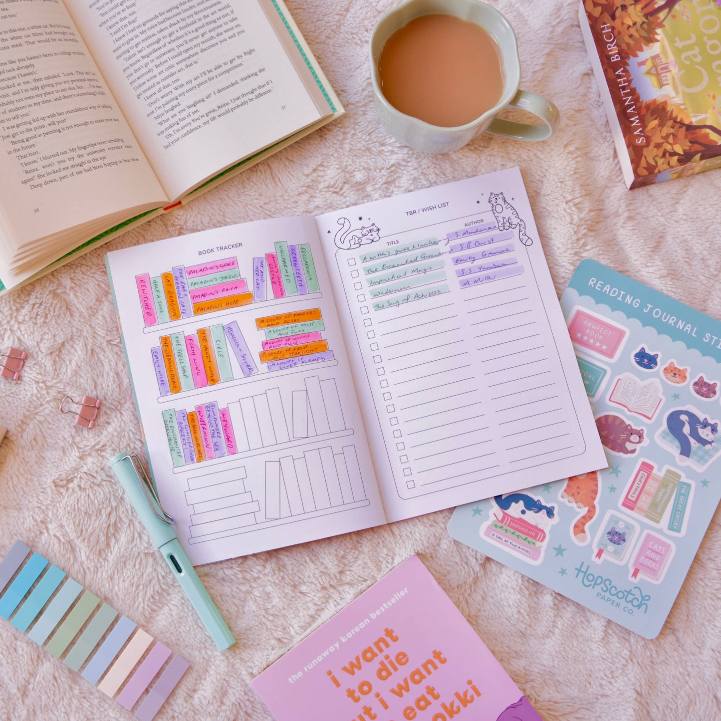 Reading Journal Cat Lover | 50 Page Book Review Reading Journal