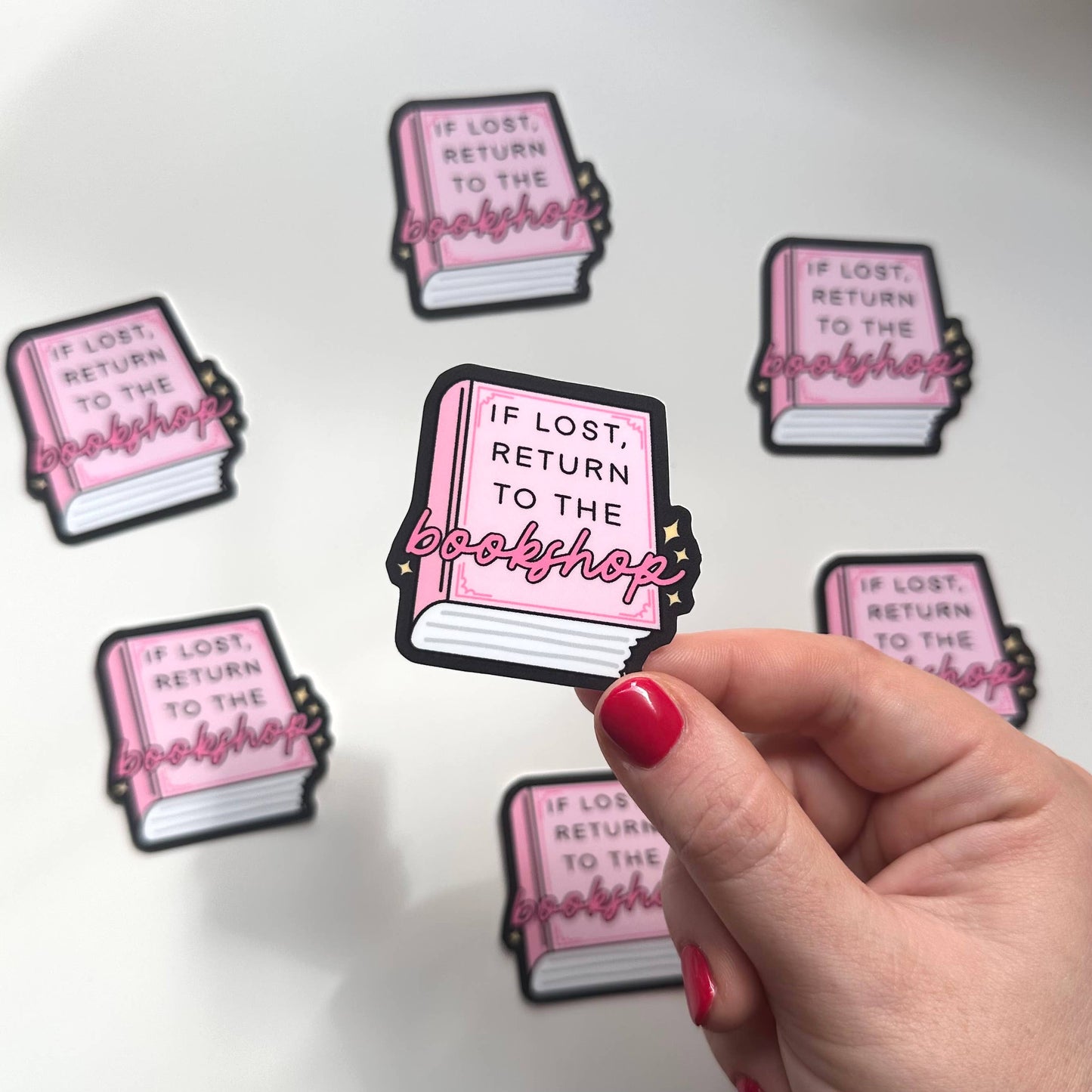 Return To Bookshop Sticker | Cute Pink Bookish Gift