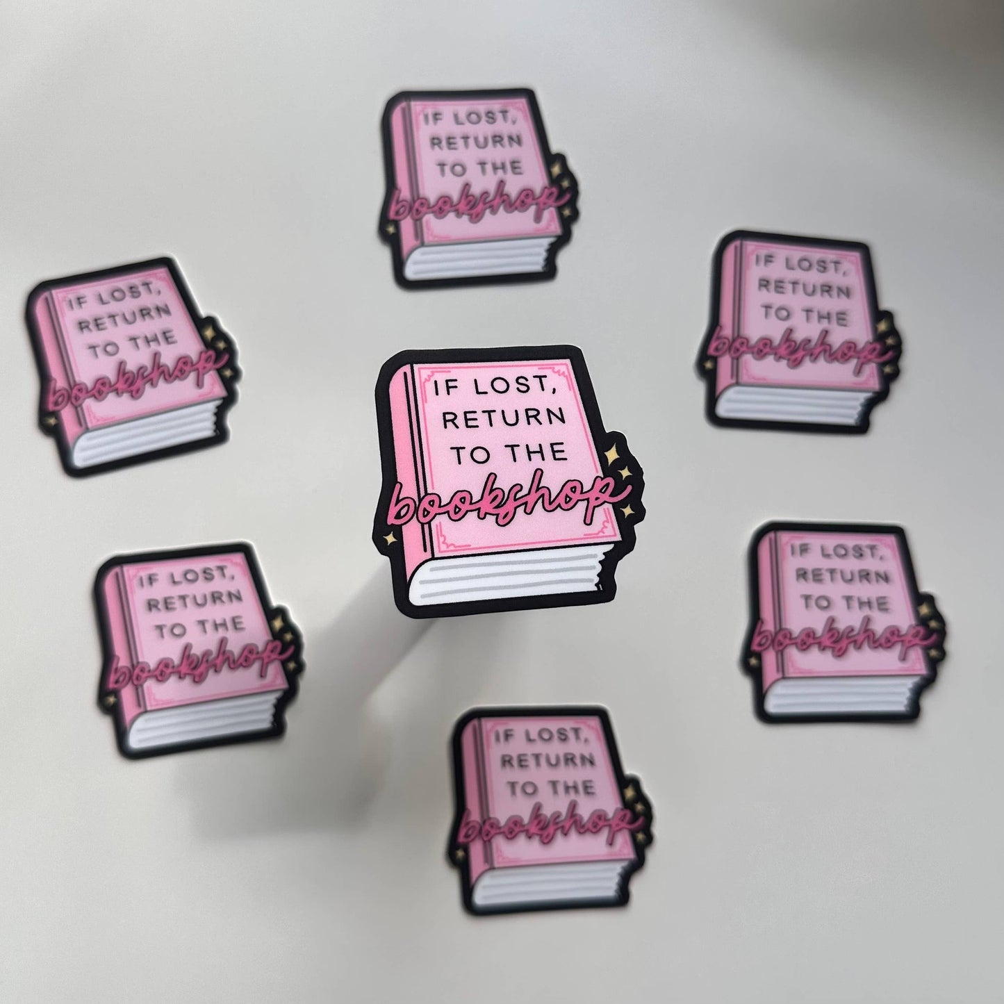 Return To Bookshop Sticker | Cute Pink Bookish Gift