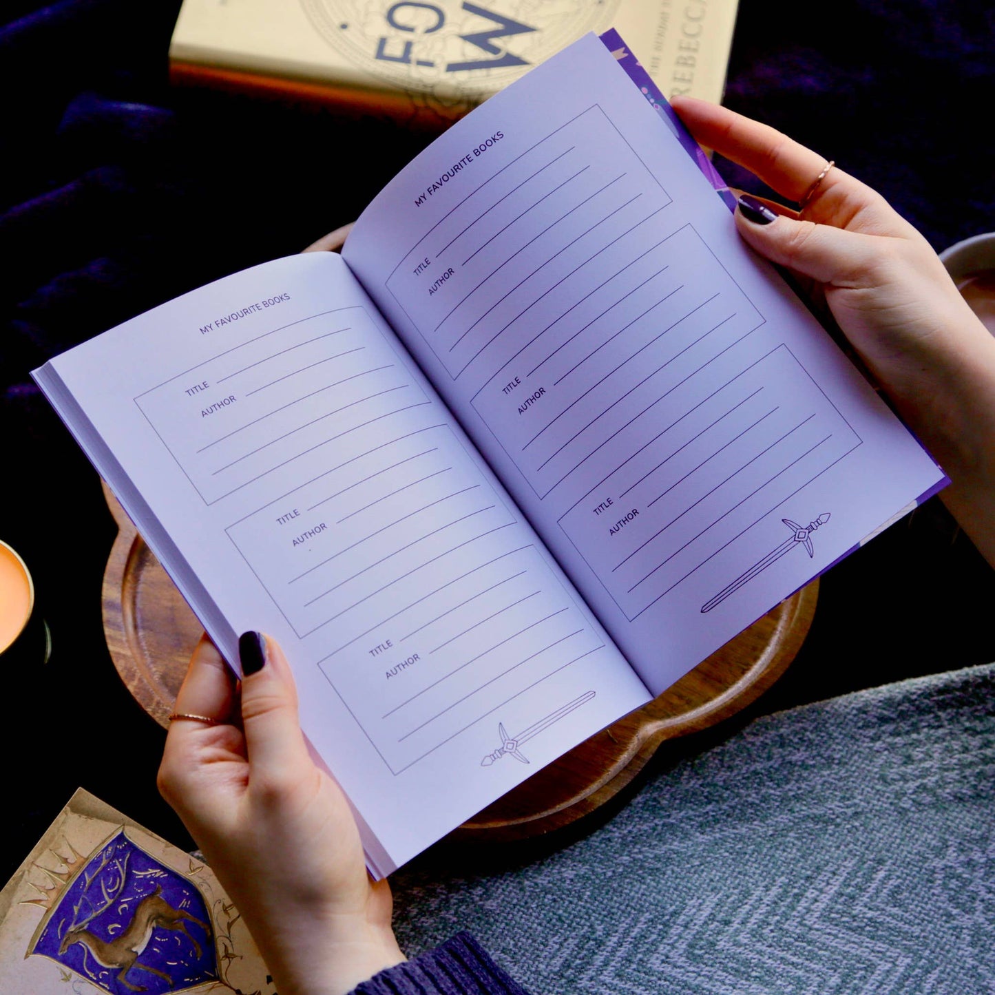 Reading Journal Dragon, Cosy Quest, Fantasy | 50 Page Book Reading Journal