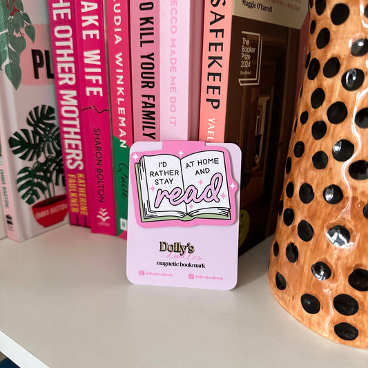 I’d Rather Stay at Home and Read | Magnetic Bookmark Cosy Reading Gift