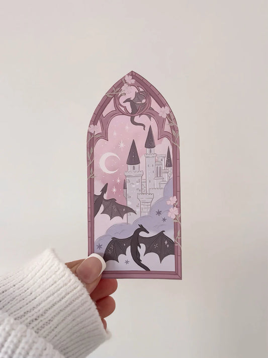 Fantasy Dragon Arch Sticker | Matte Vinyl Sticker for Fantasy Lovers